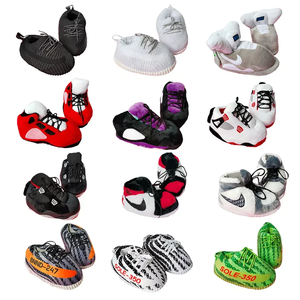 AJ Yzy Indoor Plush Slippers Shoes For Women Banned Slippers Plush Sneaker Collection Unisex One-Size