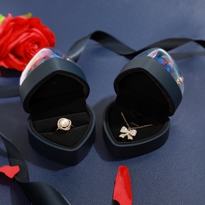 Wholesale High Quality Plastic Lover <b>Gift</b> <b>Box</b> Custom Size Velvet Lining Heart Necklace Jewelry <b>Box</b> Luxury Rose Buckle Closure - Product Image 5