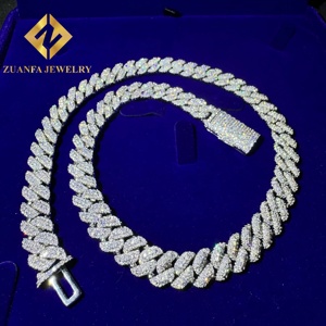 <b>VVS</b> moissanite cuban <b>chain</b> 10mm <b>VVS</b> Clarity moissanite cuban <b>chain</b> silver - Product Image 2