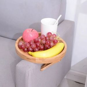 Sofa Tray Table Wooden Fruit Snacks <b>Plate</b> Household Clip-On <b>Racks</b> Bamboo Clip on Side Table Home Organization Storage Tools - Product Image 6