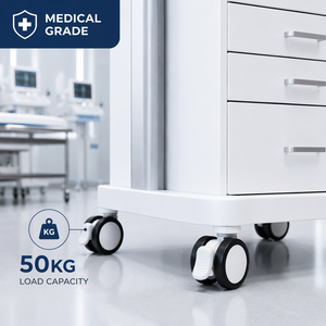 Rueda Giratoria VIMA para Sillas de Oficina y Muebles Pequeños, de PVC de 2.5 Pulgadas, con Freno, para Uso Médico Hospitalario - Product Image 2