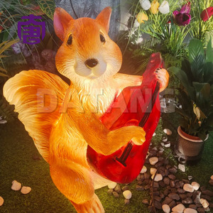 Lámpara de estatua de ardilla 3D de fibra de vidrio moderna, escultura de animales de jardín, lámpara de césped de paisaje, decoración de iluminación luminosa para la venta - Product Image 6