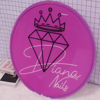 Enseigne de salon en acrylique, nom de l'entreprise, signalétique lumineuse, logo en miroir doré 3D, enseignes en acrylique 3D lumineuses