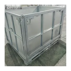 Industrial Collapsible Galvanized 1 Ton Loading Big Storage Metal Containers For Storing Rubber