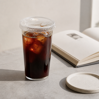 Couvercles jetables transparents en PET avec trou pour paille, étanchéité parfaite pour boissons froides, smoothies, glaces, thé boba – Vente en gros
