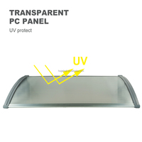 Auvent de fenêtre, auvent de porte, 60/80/100/120 cm, panneau PP PC, aluminium, imperméable, anti-UV, pour terrasse extérieure, jardin