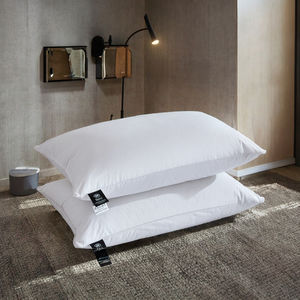 Oreiller de luxe en duvet d'oie et de canard avec motif géométrique uni, housse 100 % coton blanc 600 fils, mémoire de forme, non toxique, pour le cou et <span class=keywords><strong>la</strong></span> tête - Product Image 2