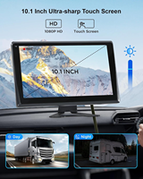 Système d'alerte pour véhicule CarPlay Android 10 pouces 4 canaux Caméra de recul vision nocturne DVR Écran tactile double affichage 1080P Full HD