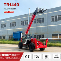Telehandler Segala Medan 4000kg 13800mm 4WD Mesin Diesel untuk Penanganan Beban Panjang di Gudang dan Halaman, Forklift Teleskopik