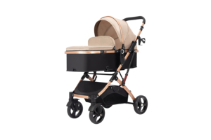 <span class=keywords><strong>Passeggino</strong></span> Pieghevole 2-in-1 in Lino e Oxford per Neonati con Telaio in Acciaio Inossidabile, Protezione Solare, Capacità di Carico 15kg - Product Image 2