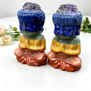Estatua de Buda Bebé de Cristal Natural de 10 cm con 7 Chakras, Tallada a Mano, Figura de Piedra Reiki Curativa para Meditación y Decoración del Hogar - Product Image 3