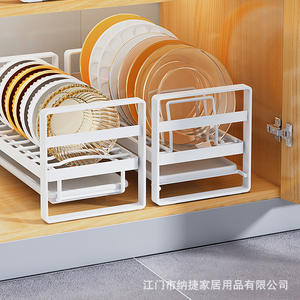 Égouttoir à vaisselle blanc avec plateau, séchage rapide, petit, pour comptoir, rangement de placard, forme carrée, design Landmark WPJ 1013 WH - Product Image 4