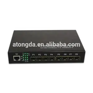 ATONGDA yüksek kalite 8Port 1000BASE SFP yuvası fiber ortam dönüştürücü