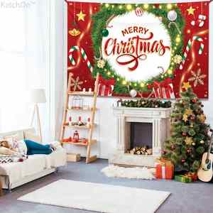 Bandera Grande Impermeable para Exteriores con Diseño de Alce y Árbol de Navidad en Rojo y Dorado, para Decoración de Cercas y Patios en Fiestas Navideñas - Product Image 3