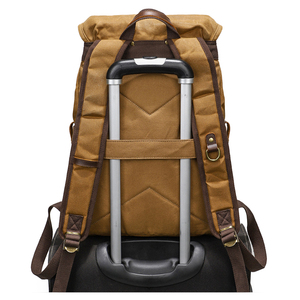 À la mode rétro sac à bandoulière hommes pochette d'ordinateur voyage grande capacité Crazy Horse cuir étanche <span class=keywords><strong>Batik</strong></span> toile sacs à dos - Product Image 3