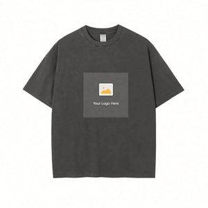 T-shirt uni en coton tricoté 100 % pour homme, prix usine, MOQ 20 pièces, personnalisable avec logo, idéal pour le streetwear - Product Image 1