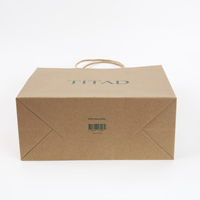 Sacs cadeaux écologiques délicates en papier kraft marron, emballage de haute qualité, logo personnalisé imprimé, 50 pièces