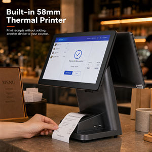 Terminal POS Táctil de Doble Pantalla de 15.6 Pulgadas con Impresora Térmica Integrada de 58 mm para Comercio Minorista, Restaurantes y Cafeterías - Product Image 3