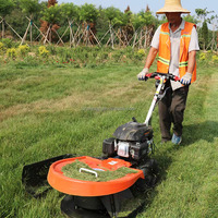 Bon prix tondeuse de terrain/tondeuse rotative à disque pour aménagement paysager/tondeuse à gazon manuelle à essence à usage domestique pour le jardin zéro tour