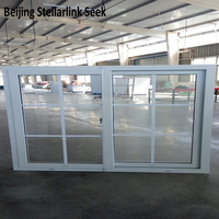 Ventana Corredera Horizontal de Vinilo con Marco Blanco y Doble Acristalamiento Insonorizado, Certificada por NFRC, con Diseño de Rejilla, para Uso Residencial