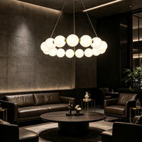 Lustre Suspendu LED Moderne de Luxe en Fer Doré Style Nordique avec Abat-jour en Verre, Petit Modèle, Blanc Chaud 3500K, CRI Élevé, Dimmable, Télécommande, Garantie 3 Ans