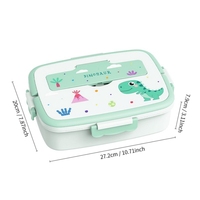 Boîte à lunch bento isotherme en acier inoxydable 316, mignonne et chauffable, avec couvercle en plastique sans BPA, 3 compartiments, anti-fuite, pour enfants