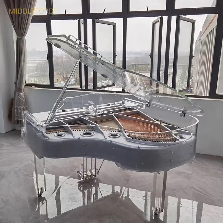 Competitive Price Good Quality Luxury Professional 88-Key Mechanical Transparent Grand Acrylic Crystal Piano