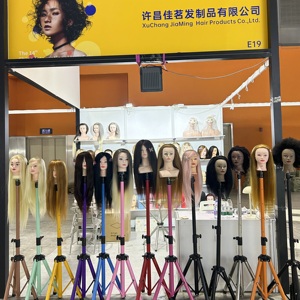 Tête de mannequin réaliste femme, demi-corps afro-américain, avec support de présentation pour perruque en cheveux humains naturels tissés à la main, décoloration des cheveux - Product Image 5