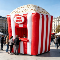Seni Emas Kustom untuk Tenda Kios Popcorn Tiup Corn-1 Oxford 2x2x3m, Acara Karnaval, Pesta, Promosi Iklan