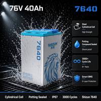 Paket Baterai Motor Listrik LiFePO4 76V 40Ah 2500W Daya Tinggi Jangkauan Jauh Berperingkat IP67 3000+ Siklus Sel Silinder Baru