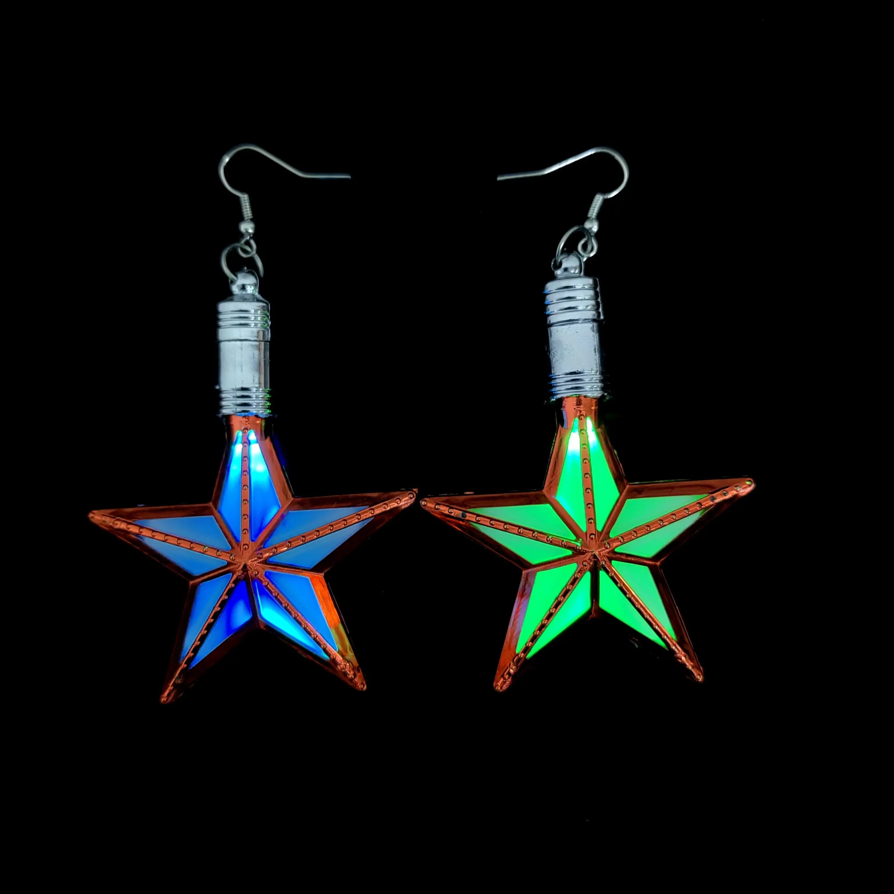 Hot Sell Wholesale Five-pointed star earrings National Day Festival Supplies Decoration Party Flashing