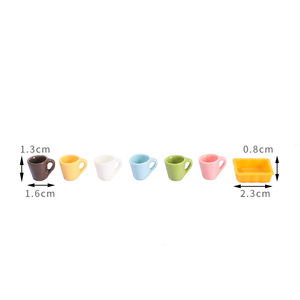 Mini-tasses en résine six couleurs pour la décoration de paysages en mousse, décoration artistique pour la maison, matériel de bricolage, assiettes, vente en gros - Product Image 2