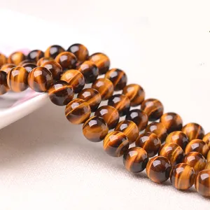 Wholesale manufacturer 8mm 10mm natural stone bead gemstone loose tiger eye beads