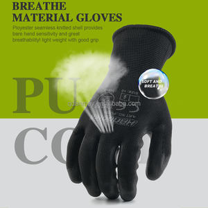 Guantes de Trabajo de Poliéster de Calibre 13 con Recubrimiento de PU, Antiestáticos, Sin Polvo, Finos, Venta al por Mayor de Fábrica, Guantes de Seguridad de Trabajo Económicos HY - Product Image 5