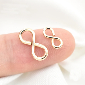 Conectores de símbolo de infinito pequeño de 8,8mm, colgante de encanto de infinito de 13mm relleno de oro de 14K Real para fabricación de pendientes de collar de pulsera DIY - Product Image 3