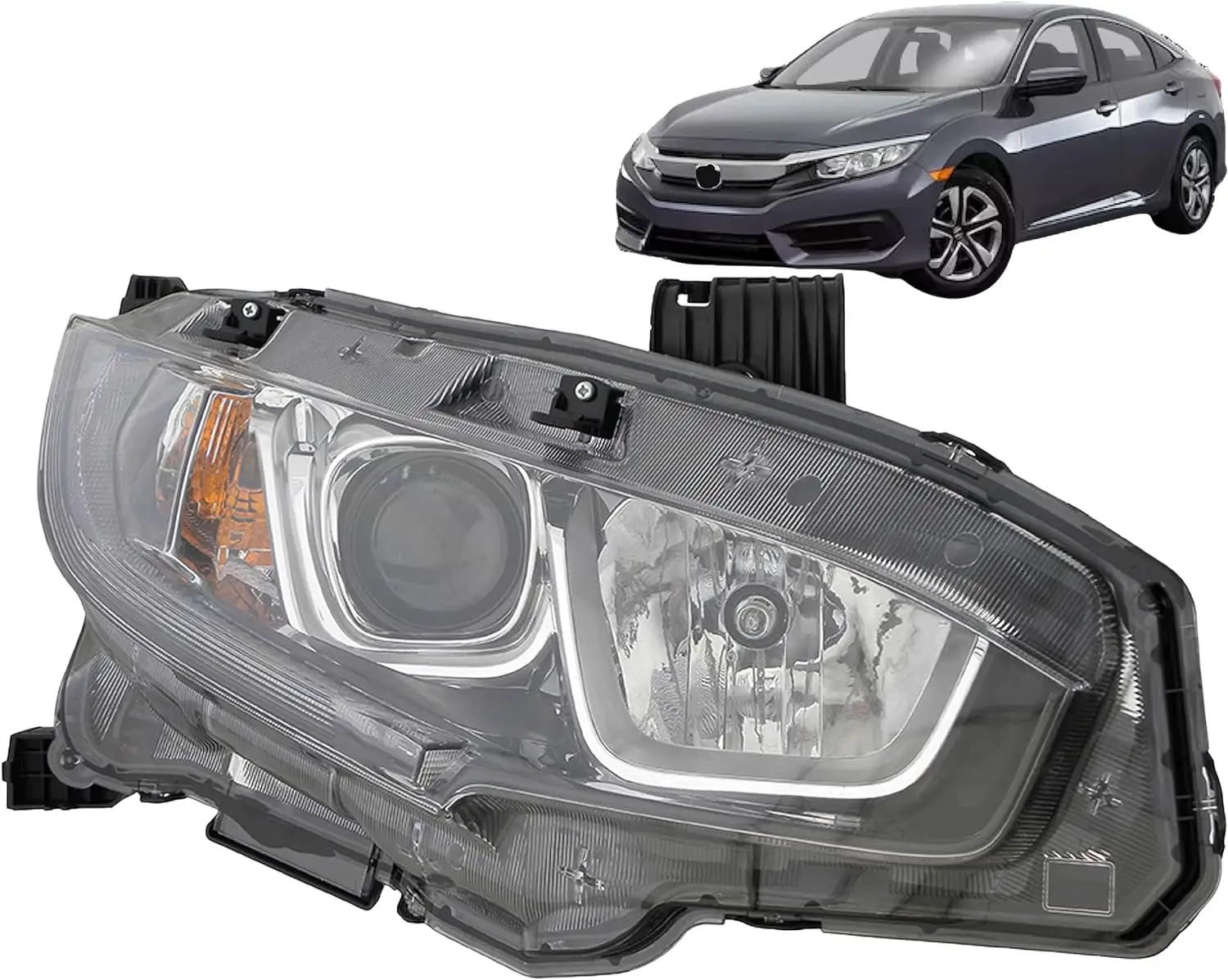 Honda Civic için düşük 16-19 ön sağ/geçiş far kafa lambası sol sağ 33100-TBA-A01 33150-TBA-A01 OEM 2016 2017 2018 2019
