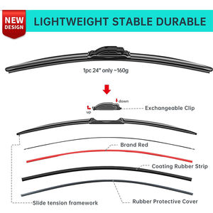 Parabrisas 99% tablero de PC rojo ranuras internas sin marco 16 adaptadores limpiaparabrisas de coche multifunción adecuados para coche - Product Image 5