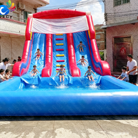 Toboggan aquatique gonflable tropical pour jardin, qualité commerciale, en PVC, pour locations de fêtes, toboggans aquatiques gonflables pour adultes