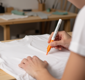 Bolígrafo Textil Plavet 3.0mm Naranja Resistente al Agua para Marcar Telas y Ropa - Product Image 2