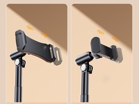 Support de téléphone suspendu avec base ronde pour bureau, support réglable pour diffusion en direct, adapté aux téléphones portables et tablettes