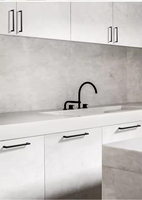 Poignées de porte de placard minimalistes en alliage de zinc noir, design linéaire, durables pour usage en atelier