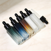 Emballage de voyage de luxe, flacon en verre givré cosmétique de 3 ml, 5 ml, 10 ml, bouchon compte-gouttes blanc, flacon compte-gouttes liquide, vente en gros