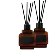 Ensemble diffuseur d'objets Hetras (parfum Cactus) sans alcool, en verre artisanal, rectangulaire, pour parfumer la maison |   Lot de 2 (6,7 fl.oz Reed)