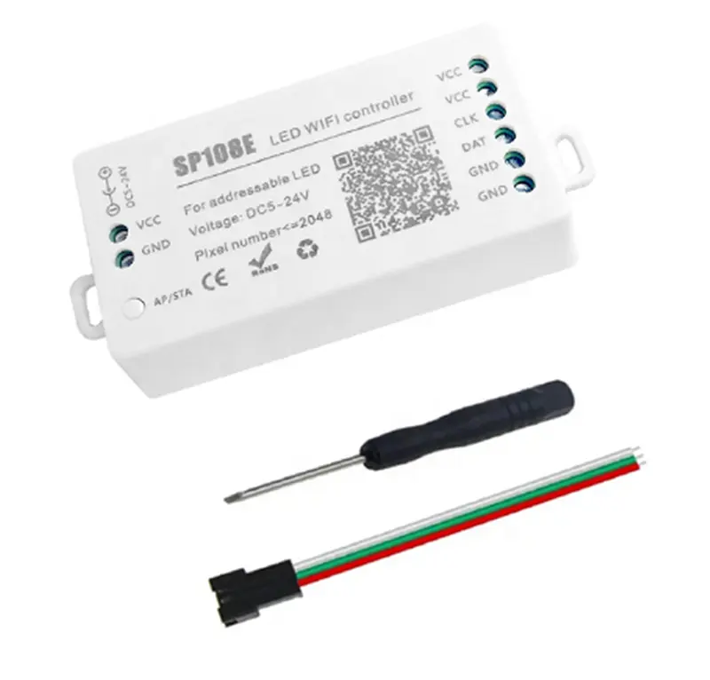 DC5-24V SP108E Wifi Controller Led Full Color Strip Light Controller For WS2812 WS2811 iOS/Android Smart APP Wireless Control