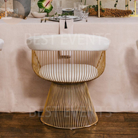 Chaise d'extérieur moderne en forme de cage à oiseaux avec structure en acier inoxydable doré pour mariage