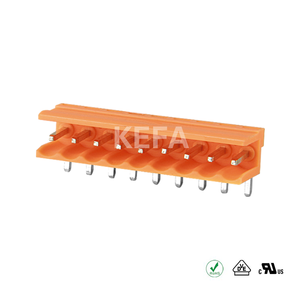 HT396R-3.96-2P 7-8mm 300V 8A Nickel-Plated Copper Orange Plug-In <b>Terminal</b> Block Push-In Connection 24-16AWG Conductors - Product Image 2