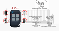 YET2129 315mhz Télécommande universelle de duplication de code fixe d'apprentissage RF étanche pour ouvre-porte de garage