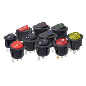 KCD1-105 Round <b>Push</b> Button Switch 2Pin 3Pin 4Pin 6Pin Mini Power Switch on OFF on OFF on Rocker Switch With <b>Light</b> 20mm - Product Image 3