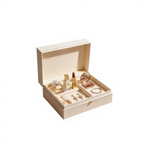 Boîte cadeau de luxe pour cosmétiques et bijoux, fermeture magnétique, faite à la main, en forme de livre, en papier rigide blanc ivoire, pour rouge à lèvres