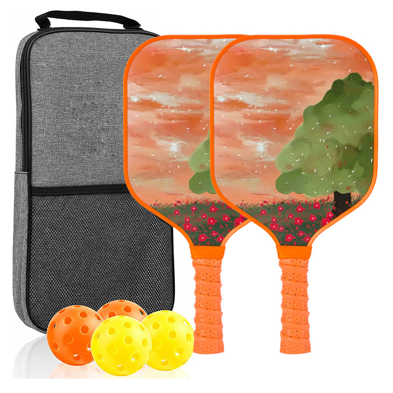 ไม้แร็กเก็ต 2 อัน, ลูกบอล 4 ลูก, กระเป๋าสีเทา 1 ใบ [Kids' RT-037]
